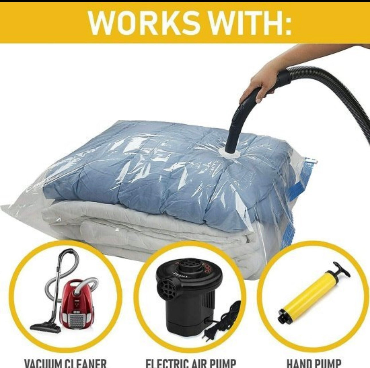 Big Vacuum Storage Bag With Pump 5 Bag 1 Pump