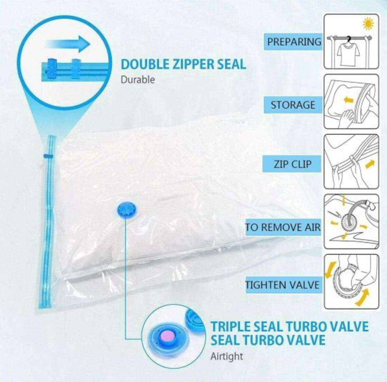 Big Vacuum Storage Bag With Pump 5 Bag 1 Pump