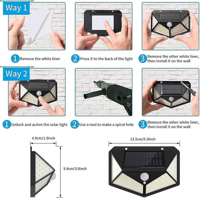 100 Led Motion Sensor Solar Light