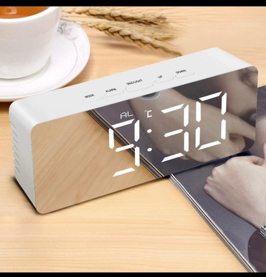 Digital Mirror Clock LED Display Alarm Clock