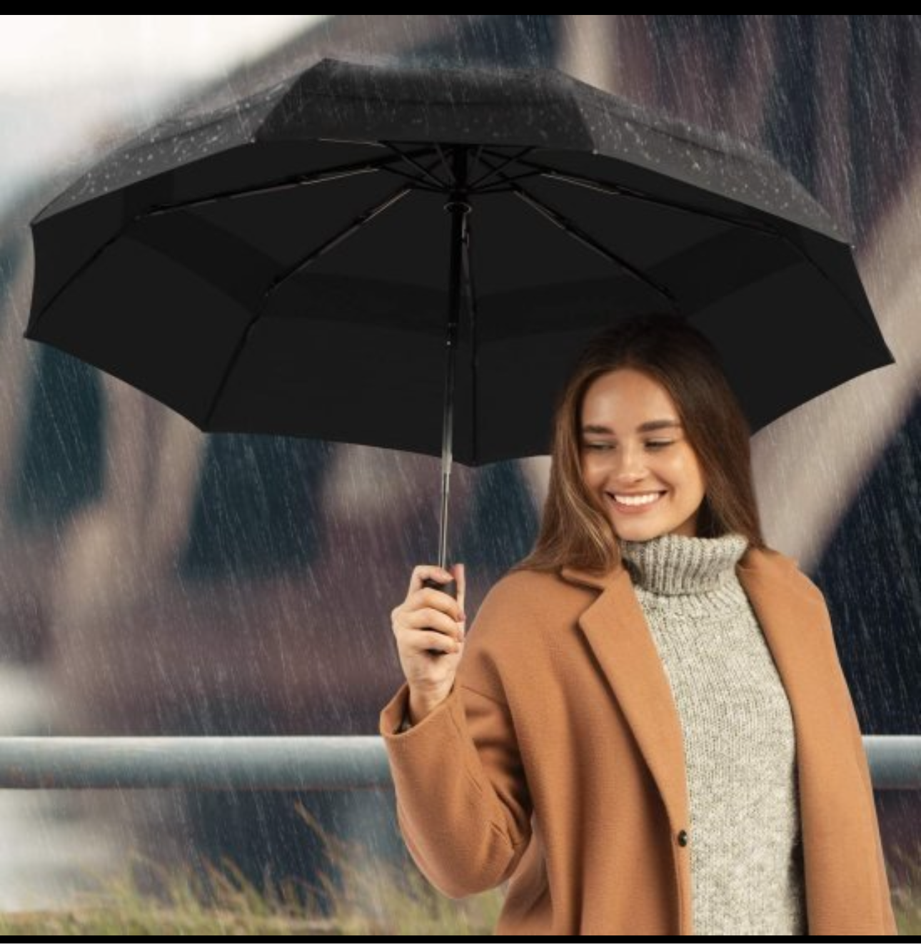 Auto Open Black Umbrella