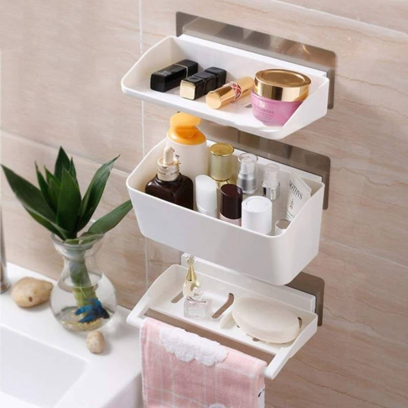 3 Tier Bathroom Organizer Bathroom Shelf Bathroom Selves Rack Magic Sticker Series