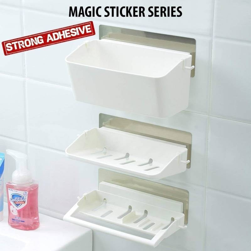 3 Tier Bathroom Organizer Bathroom Shelf Bathroom Selves Rack Magic Sticker Series