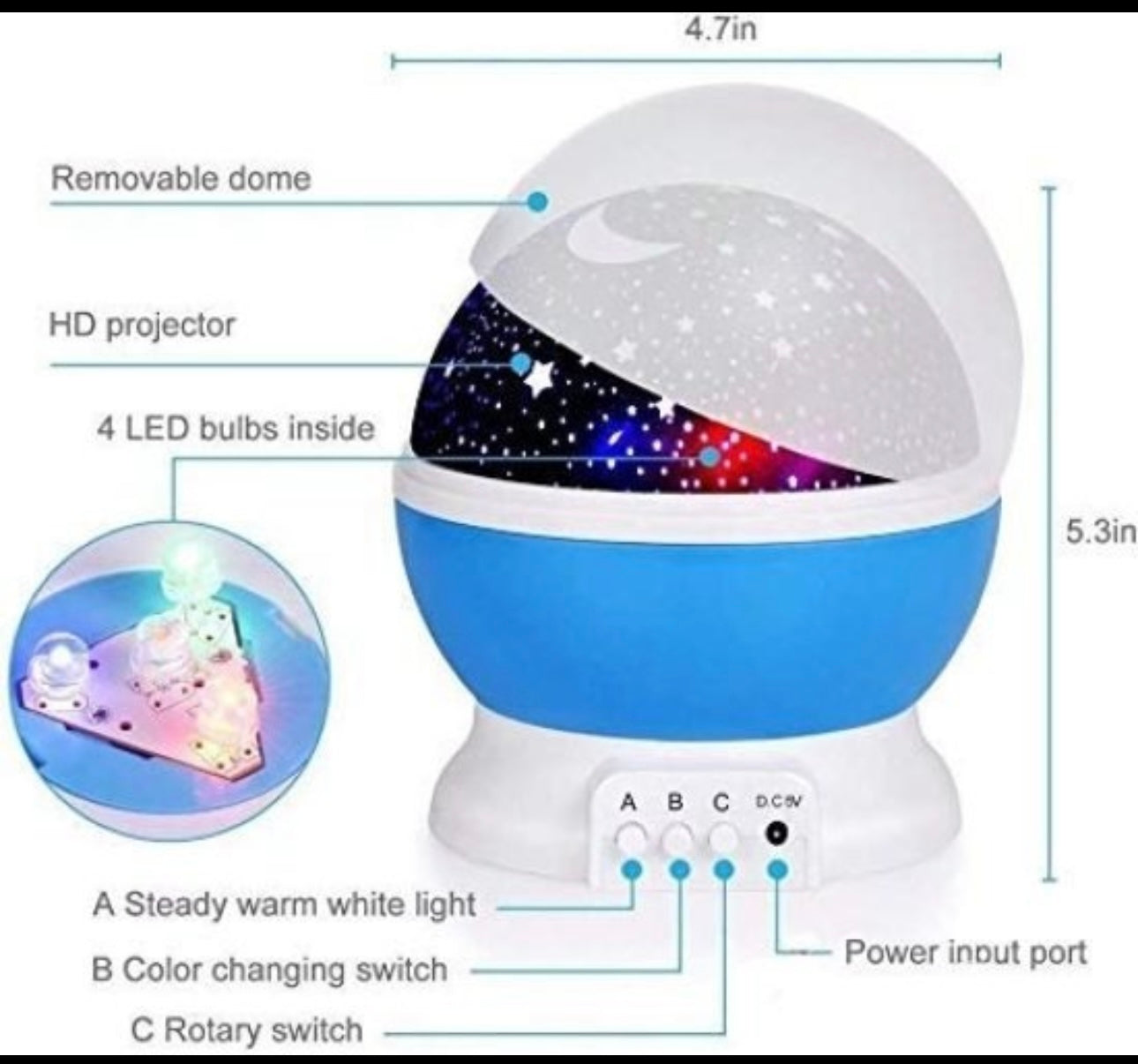 Star Master Moon Star Light Galaxy Projector Light