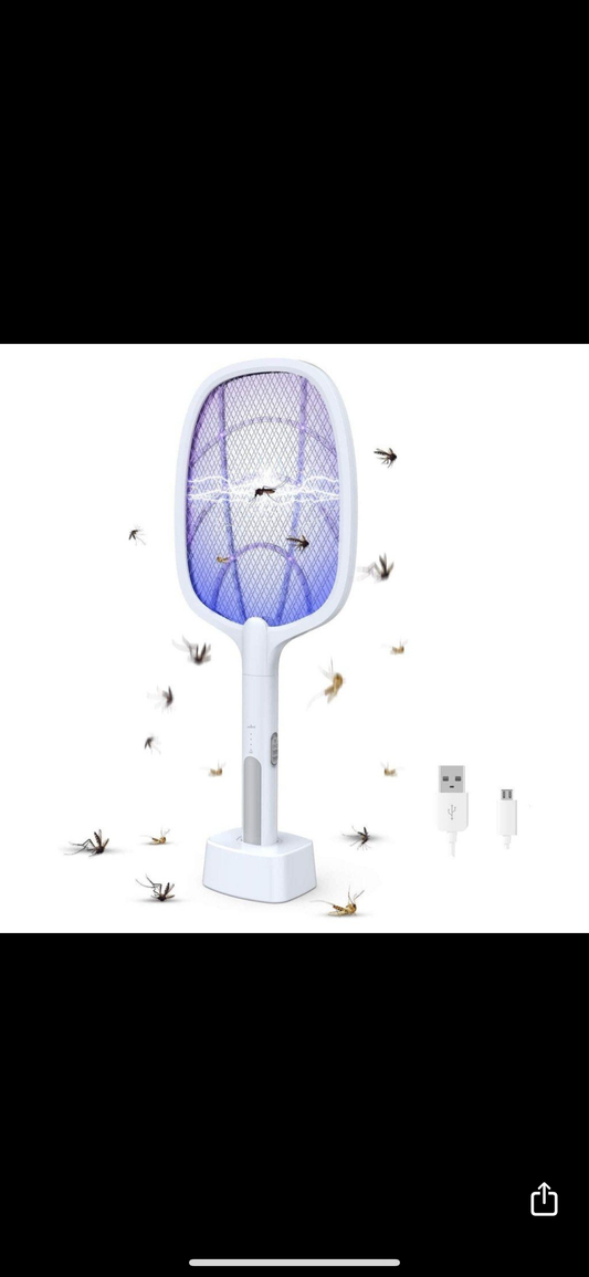 2 in 1 Mosquito Bat Killer Racket Swatter UV Light