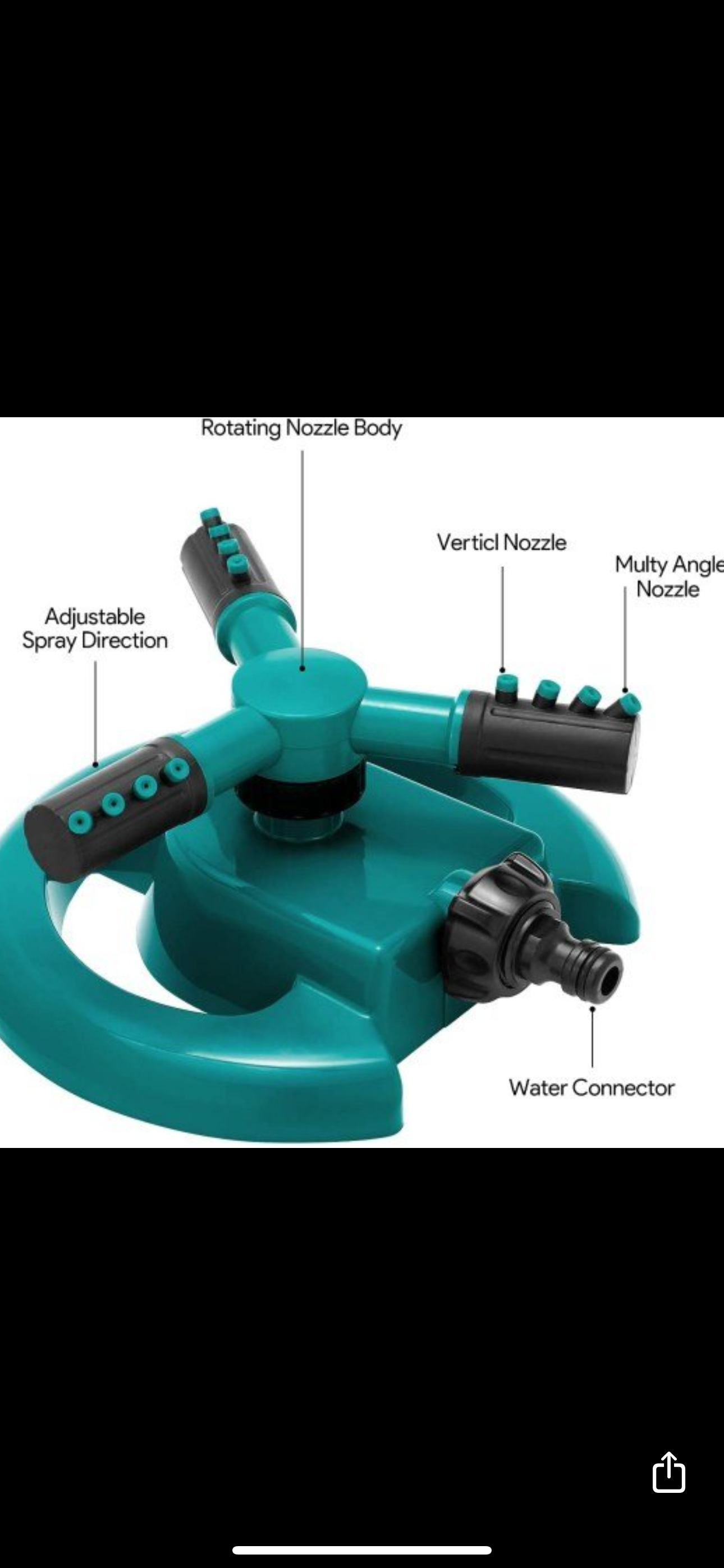 Garden Sprinkler 3 Arm Rotating