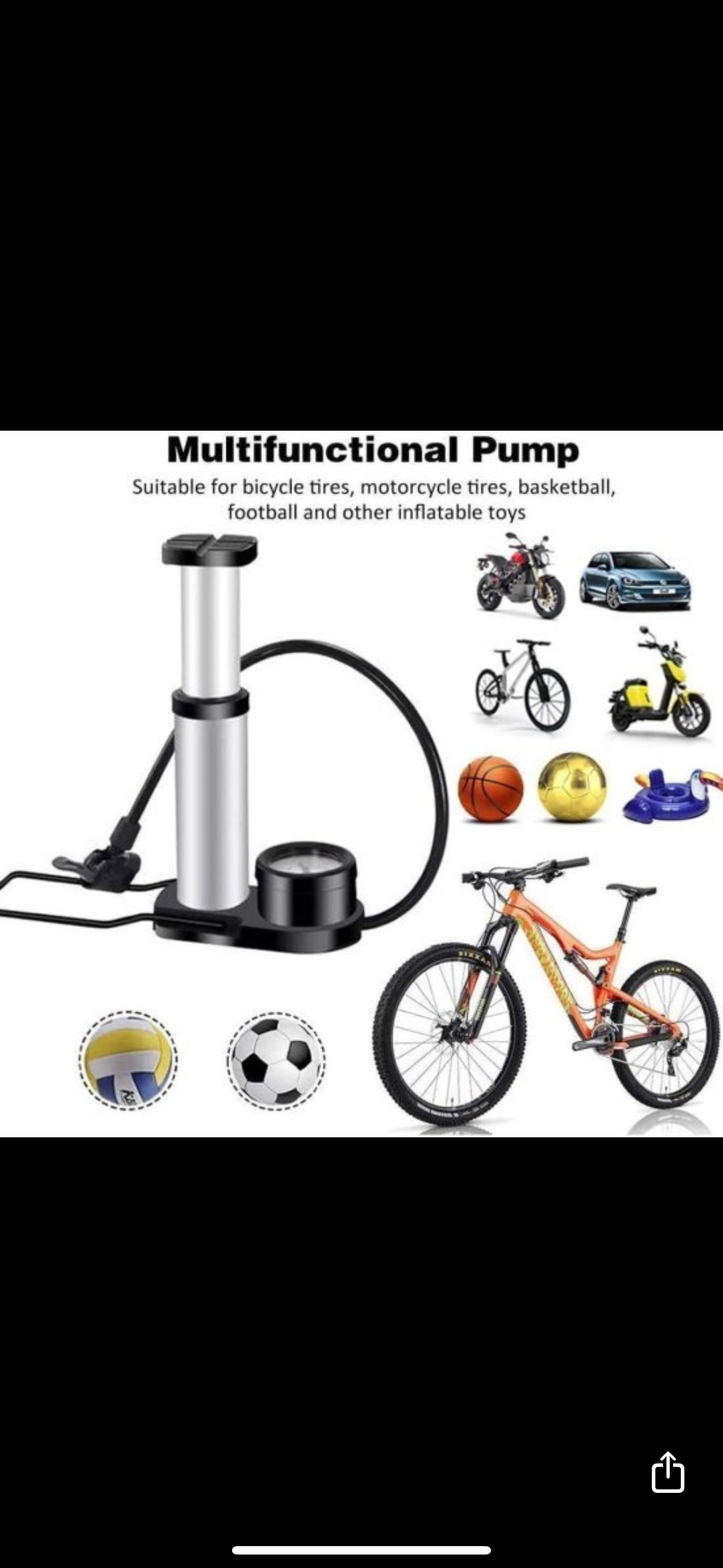 Mini Food Pump Cycle Bicycle Bike Car Air Pump