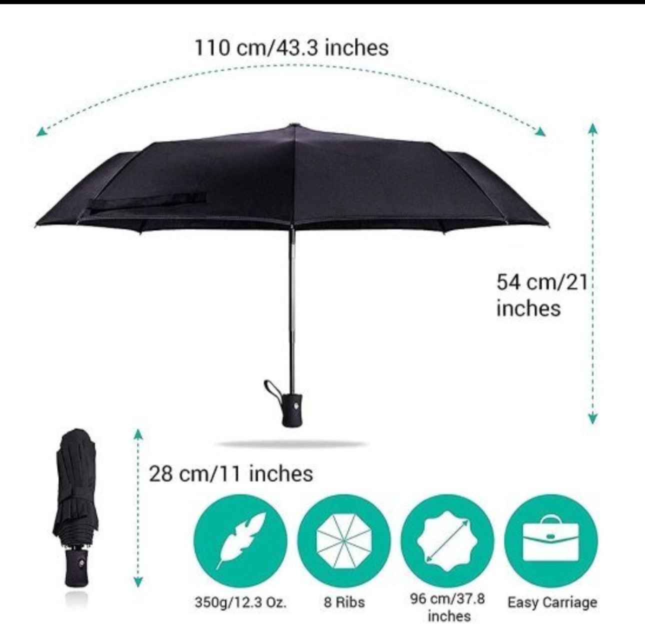 Auto Open Black Umbrella