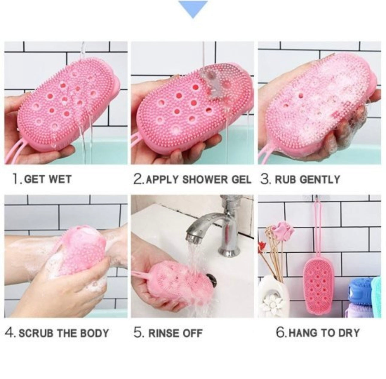 Bath Brush Silicone Body Scrubber Brush