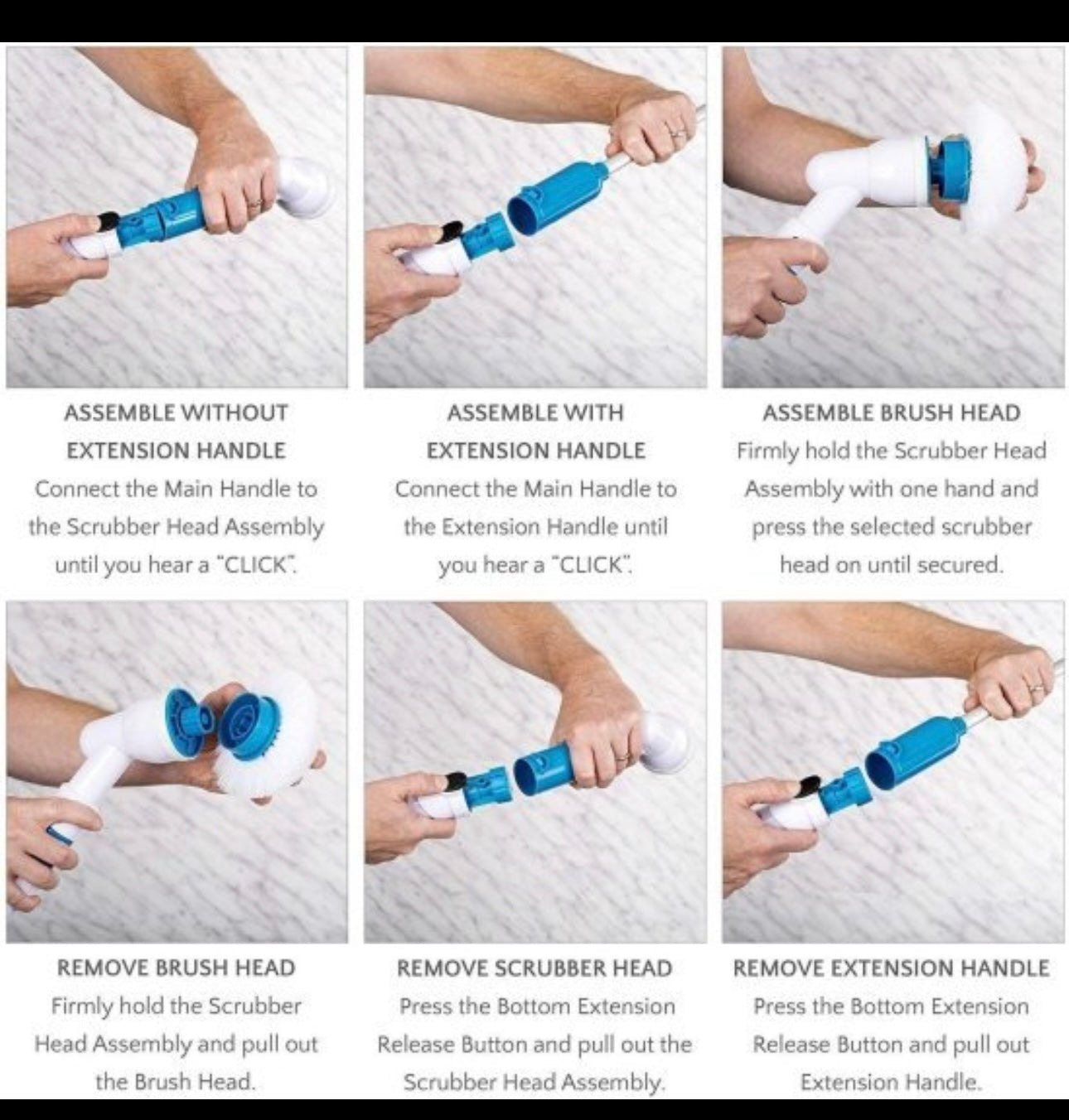 Spin Scrubber With 3 Replaceable Brush