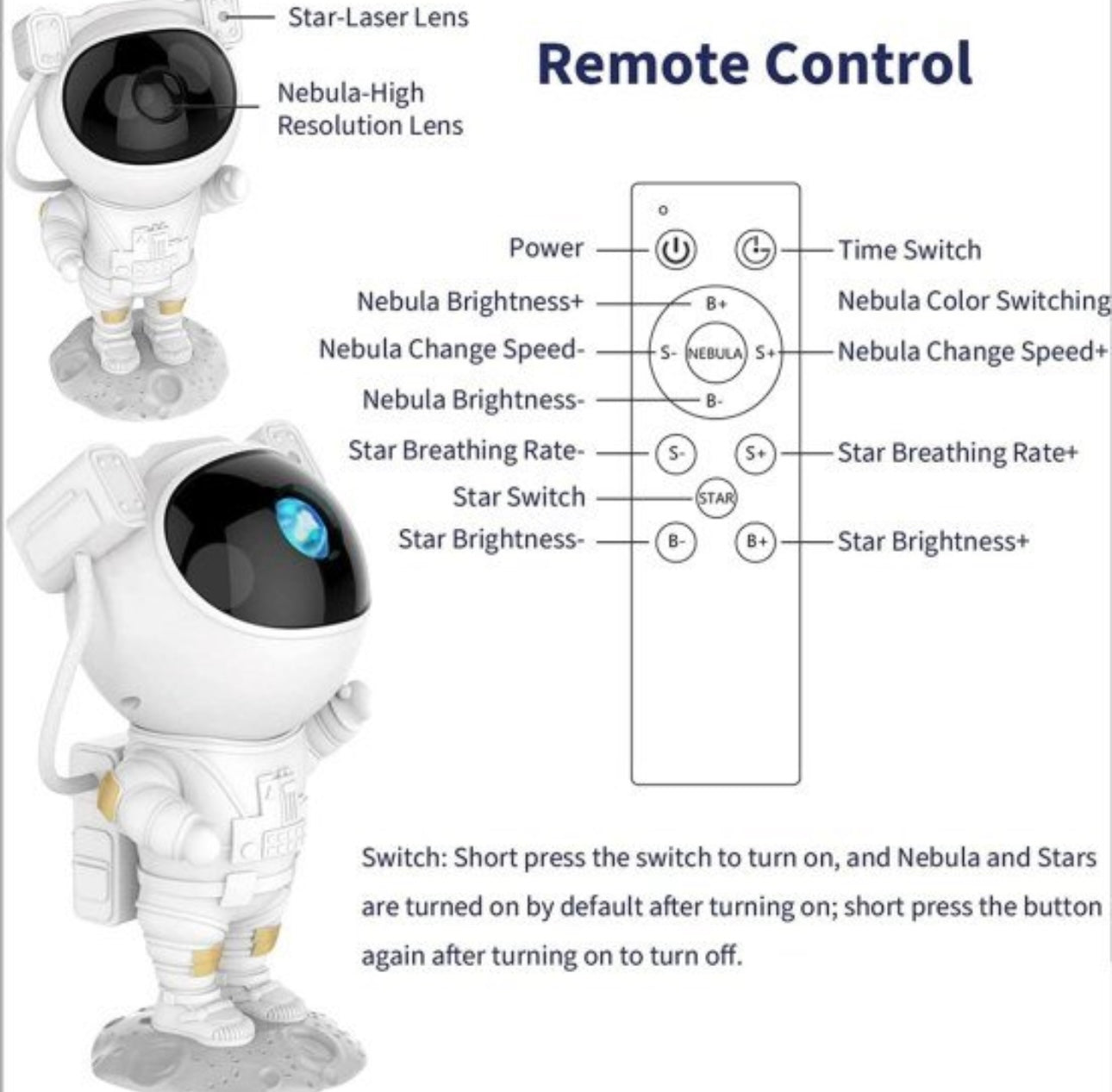 Astronaut Star Projection Light