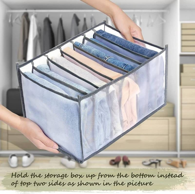 7 Grid Transparent Closet Clothes Organizer