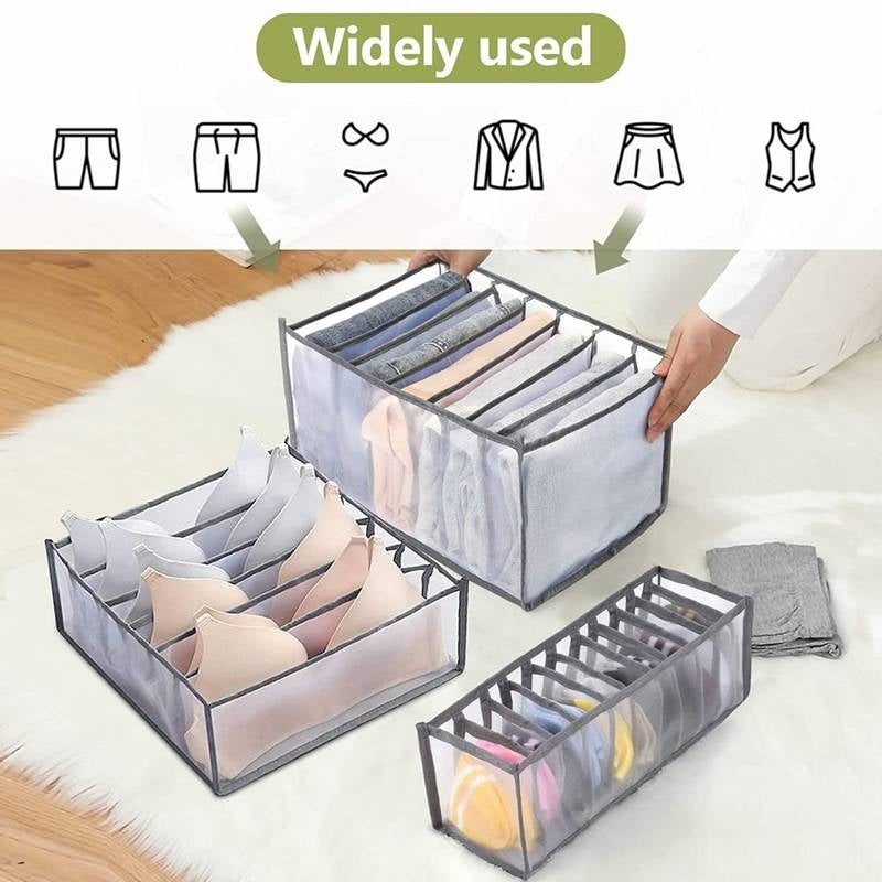 7 Grid Transparent Closet Clothes Organizer