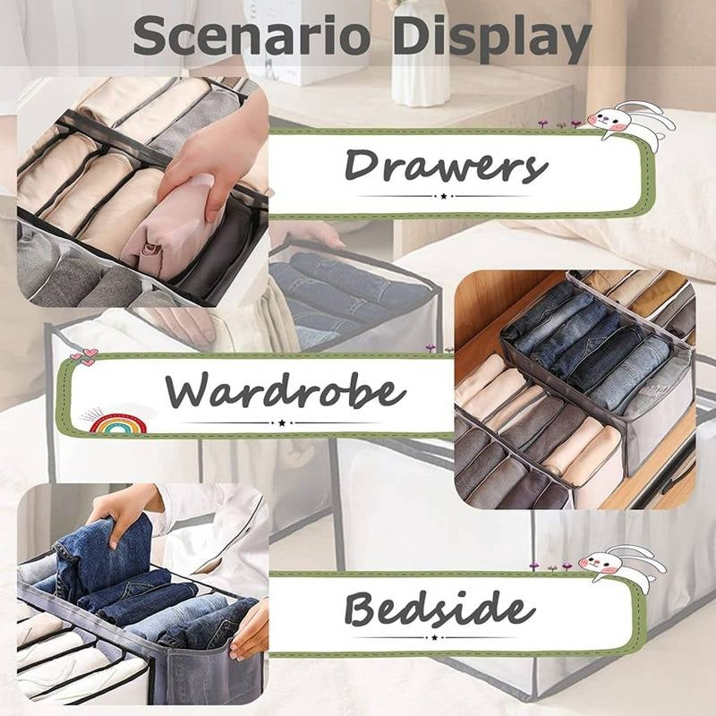 7 Grid Transparent Closet Clothes Organizer