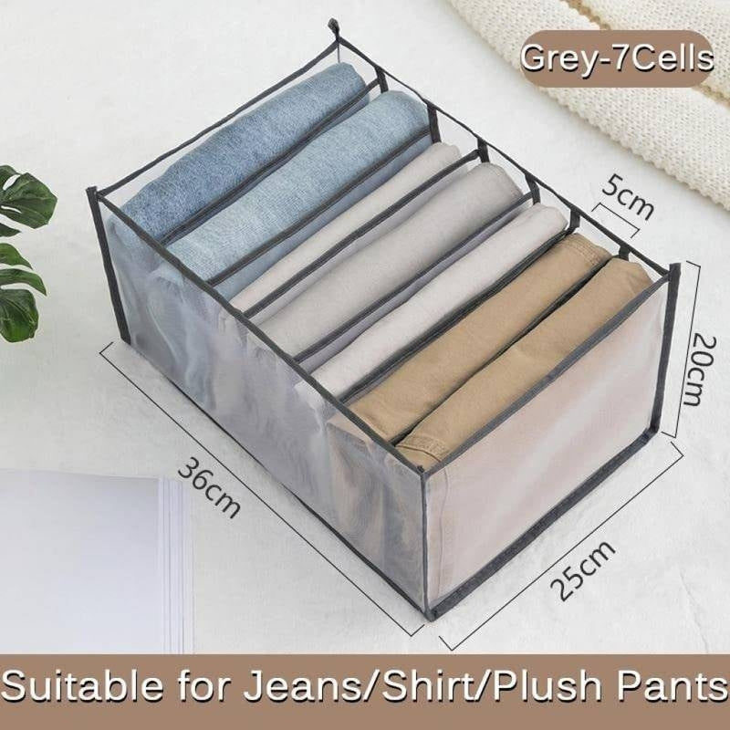 7 Grid Transparent Closet Clothes Organizer