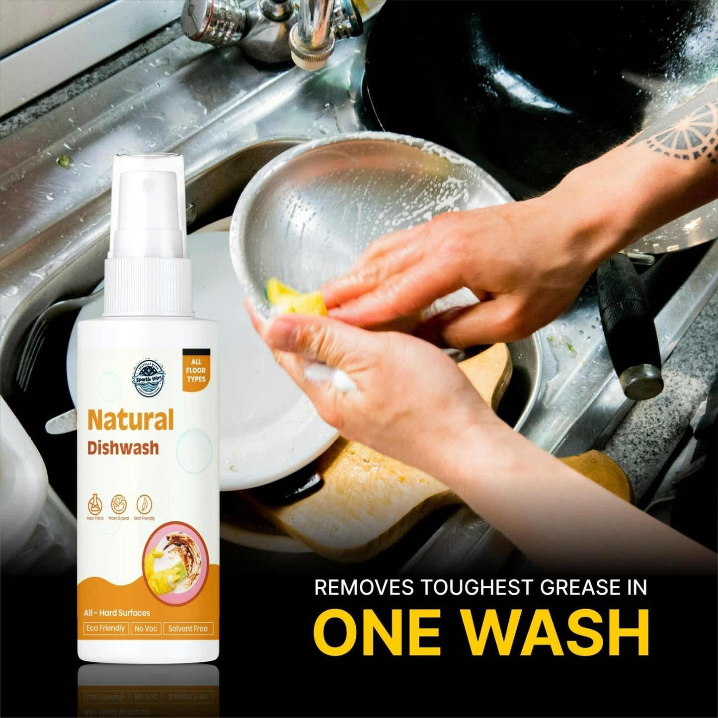 Natural Dishwash For All Hard Stains & Surfaces (Pack of 2)