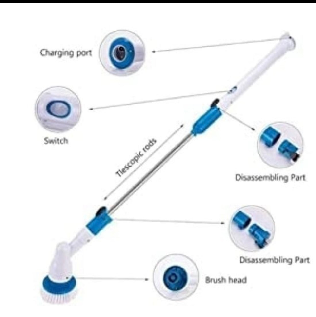 Spin Scrubber With 3 Replaceable Brush