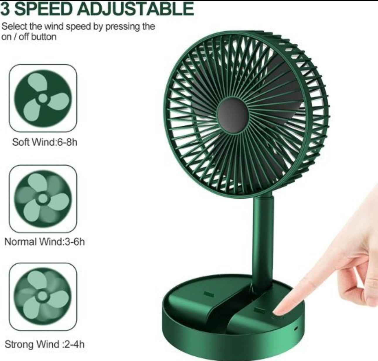 Telescopic Folding Mini Fan USB Chargeable