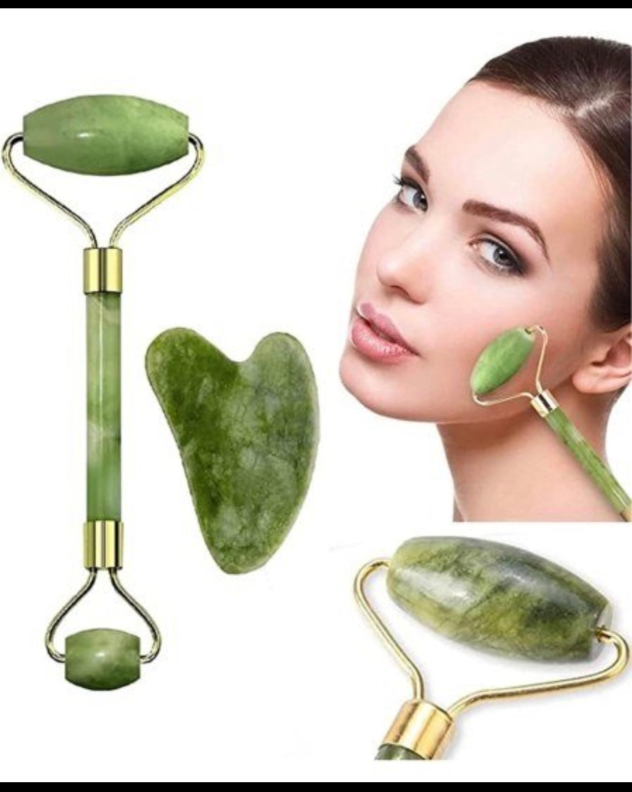 Jade Roller 2 Marble Face Massager