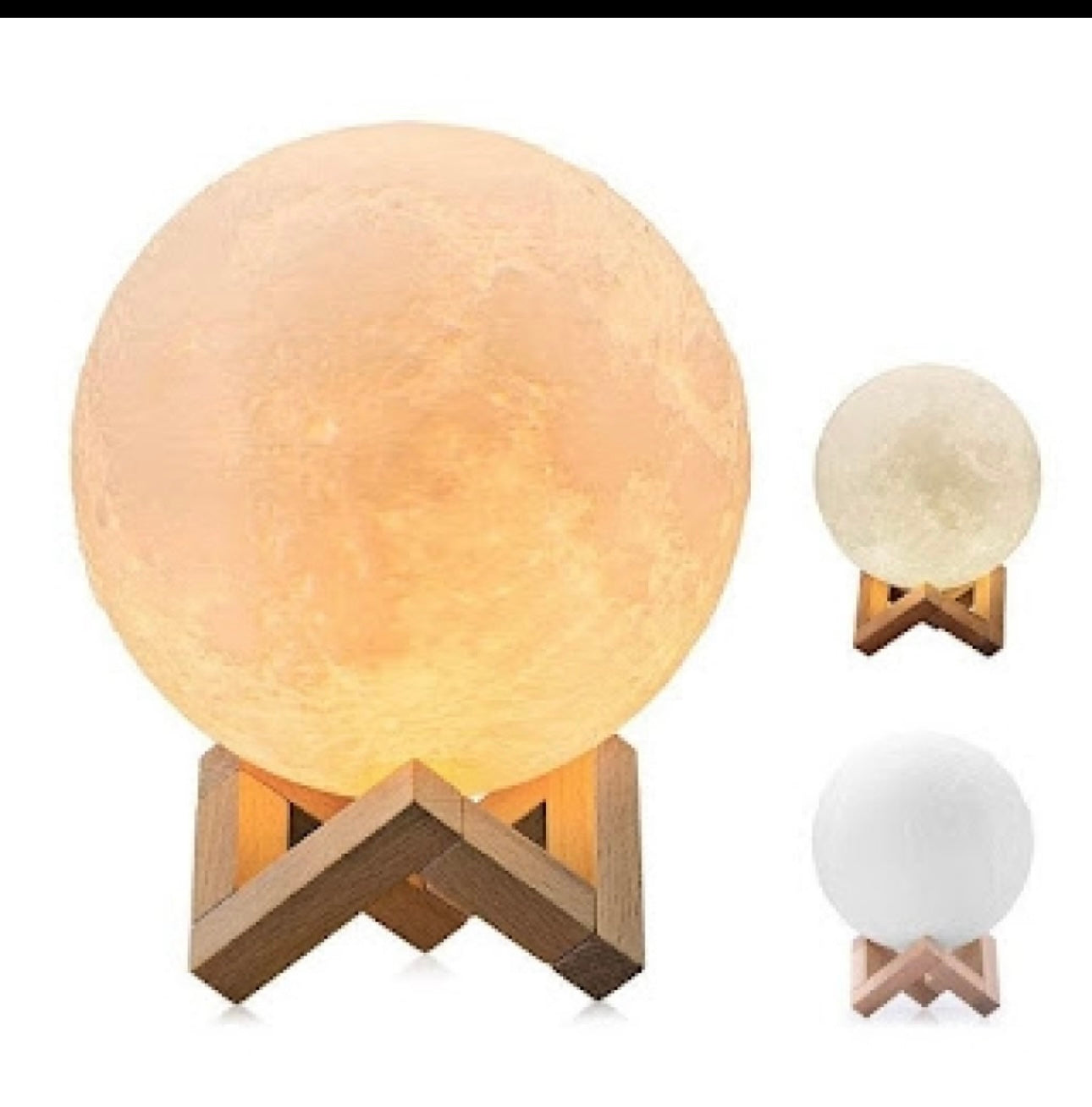 Moon Lamp Night Light With Wooden Stand 15 Cm