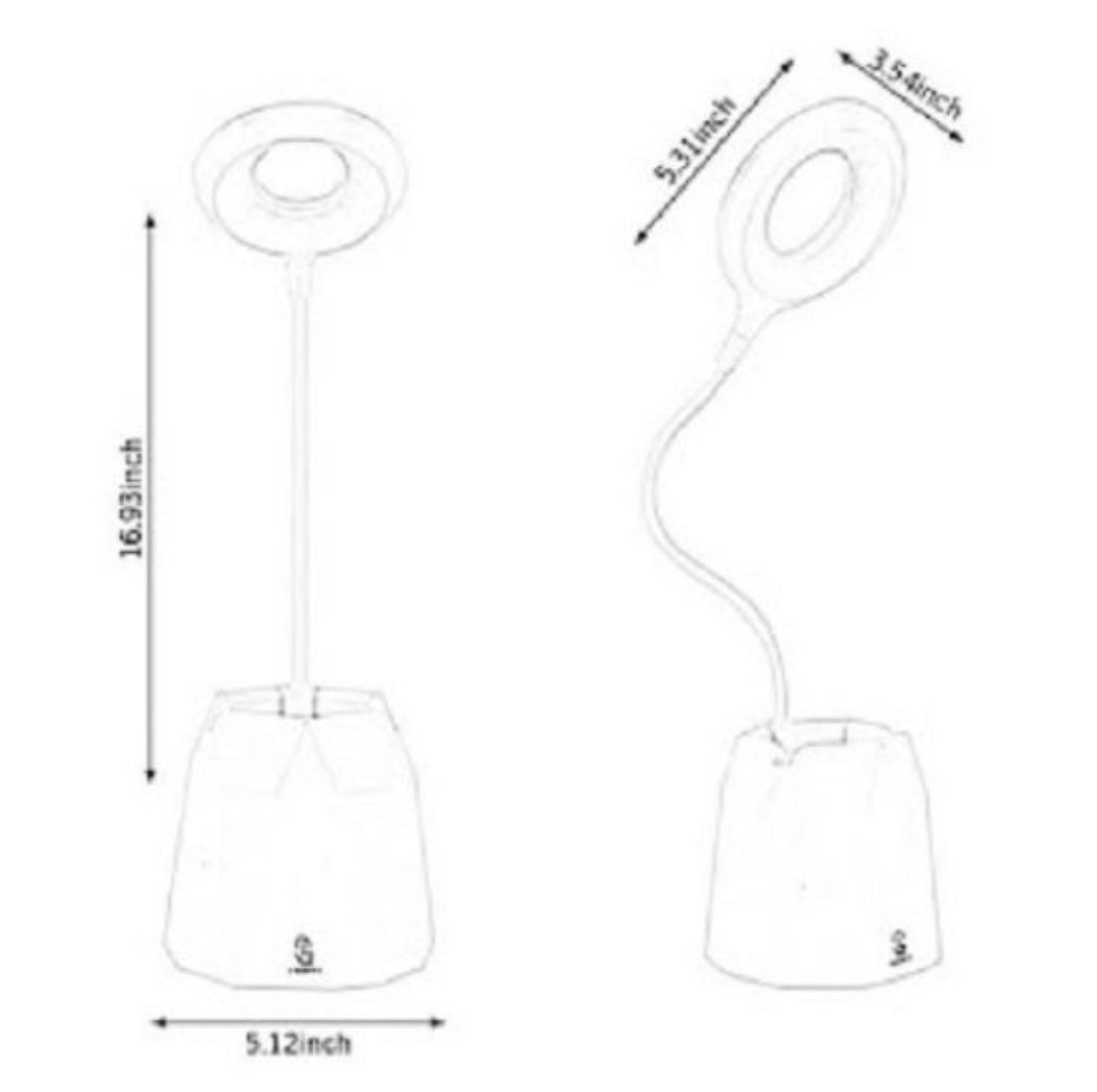 Round Desk Light Rechargeable Desk Lamp