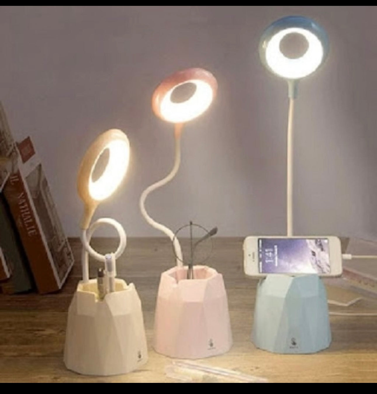 Round Desk Light Rechargeable Desk Lamp