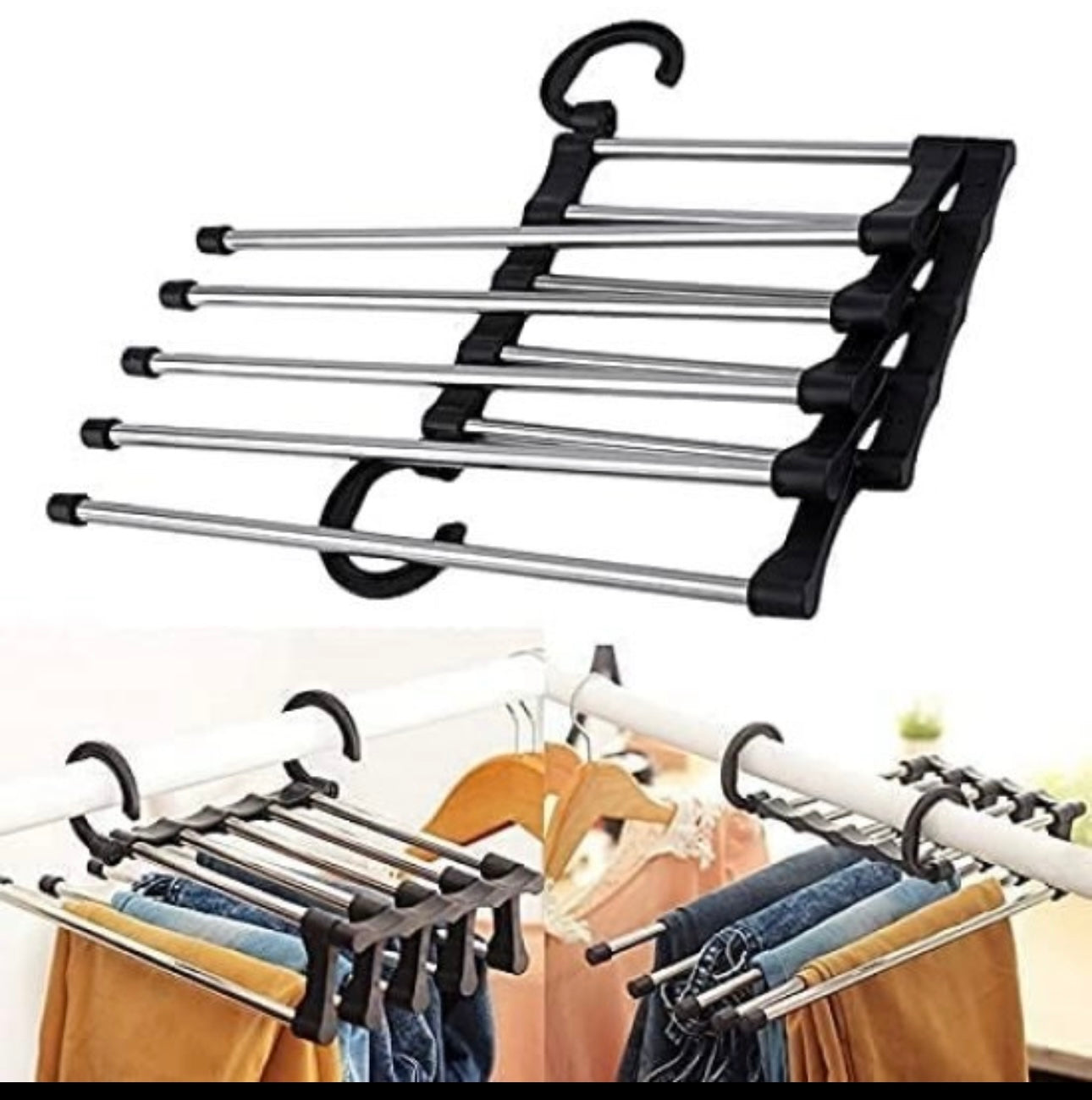 5 in 1 Foldable Hanger Pant Steel Hanger