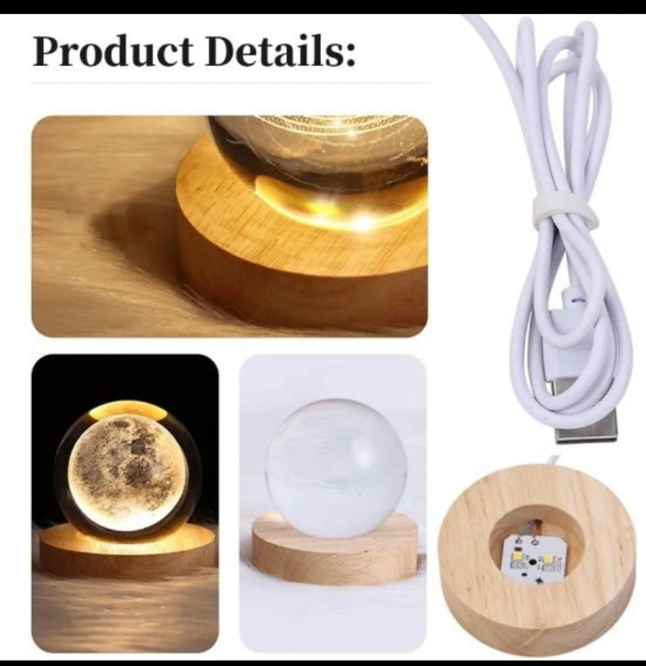 3D Crystal Ball Night Lamp