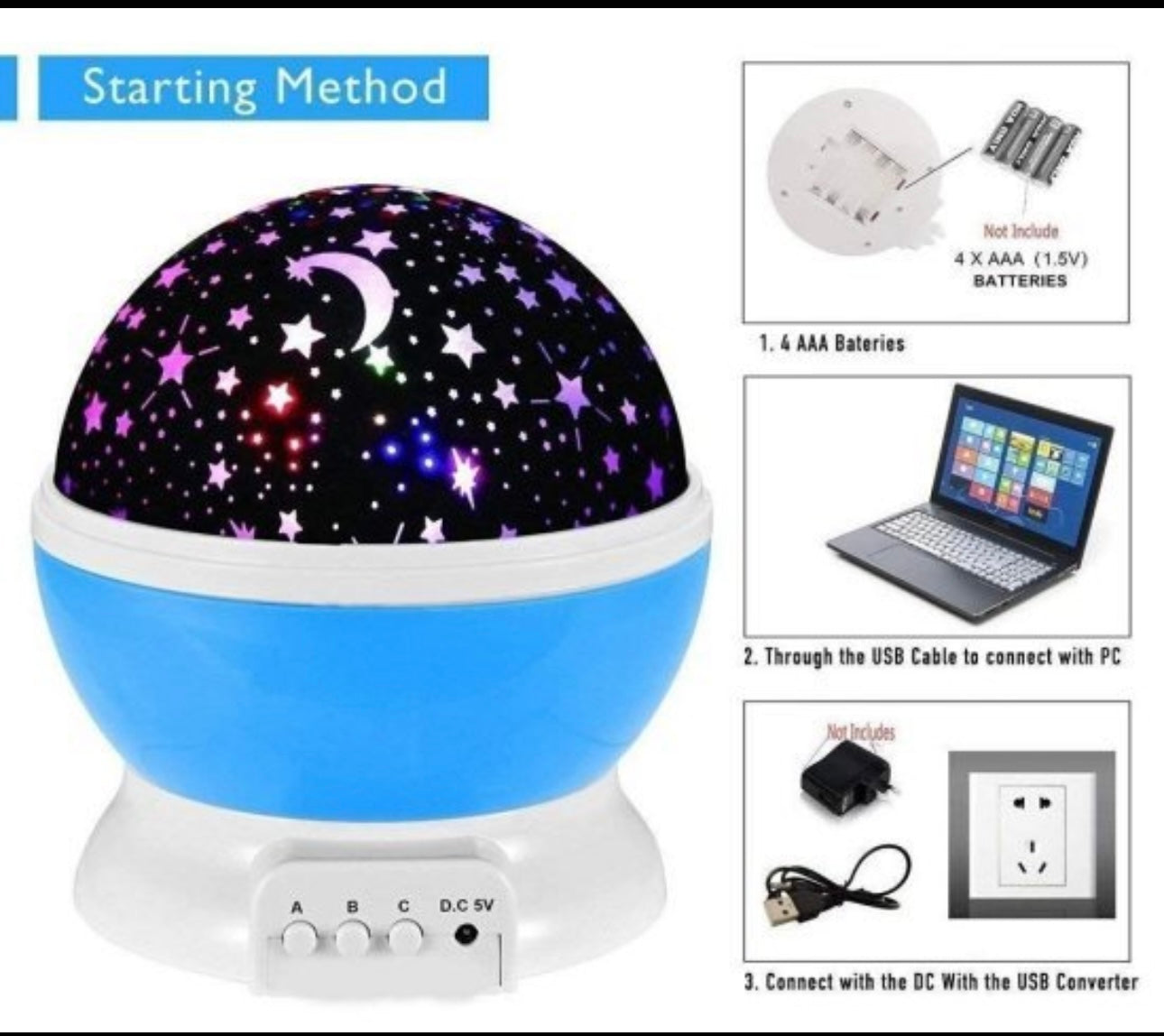 Star Master Moon Star Light Galaxy Projector Light