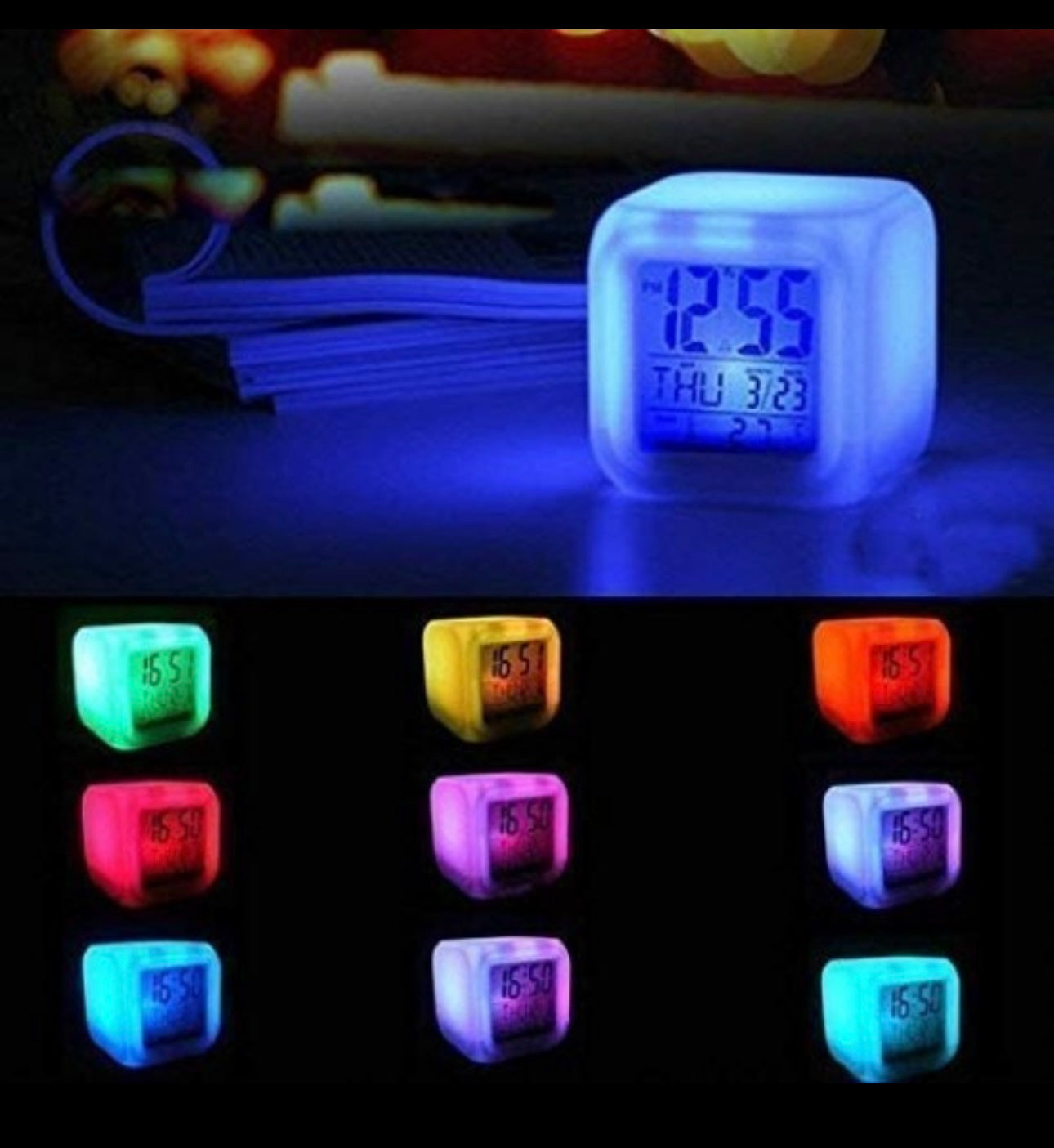 7 Colours Change Digital Clock