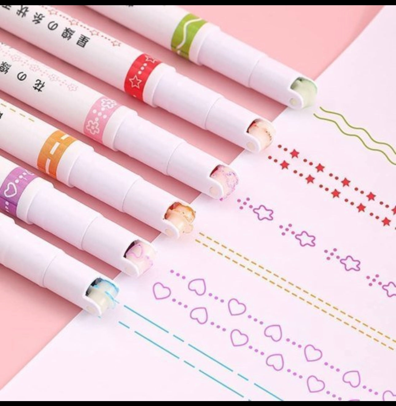 Line Maker Colour Pen Curve Highlighter Pen 6 Pc