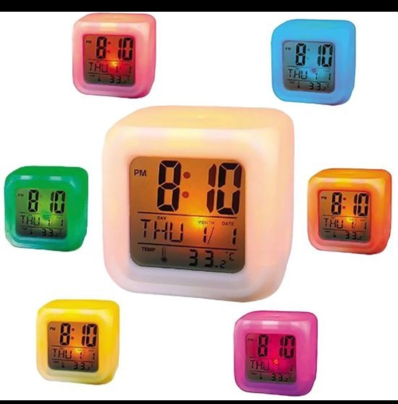 7 Colours Change Digital Clock