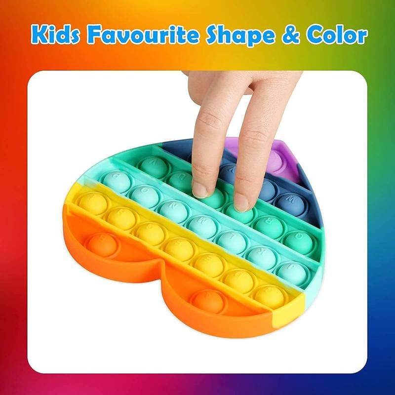 Heart Fidget Pop it Rainbow Toy