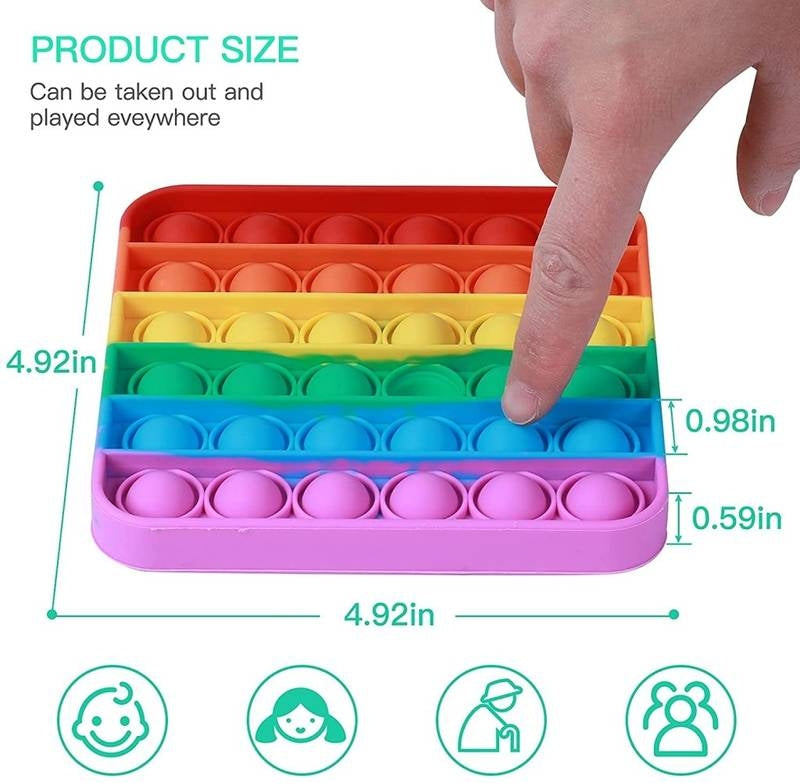 Square Fidget Pop it Rainbow Toy