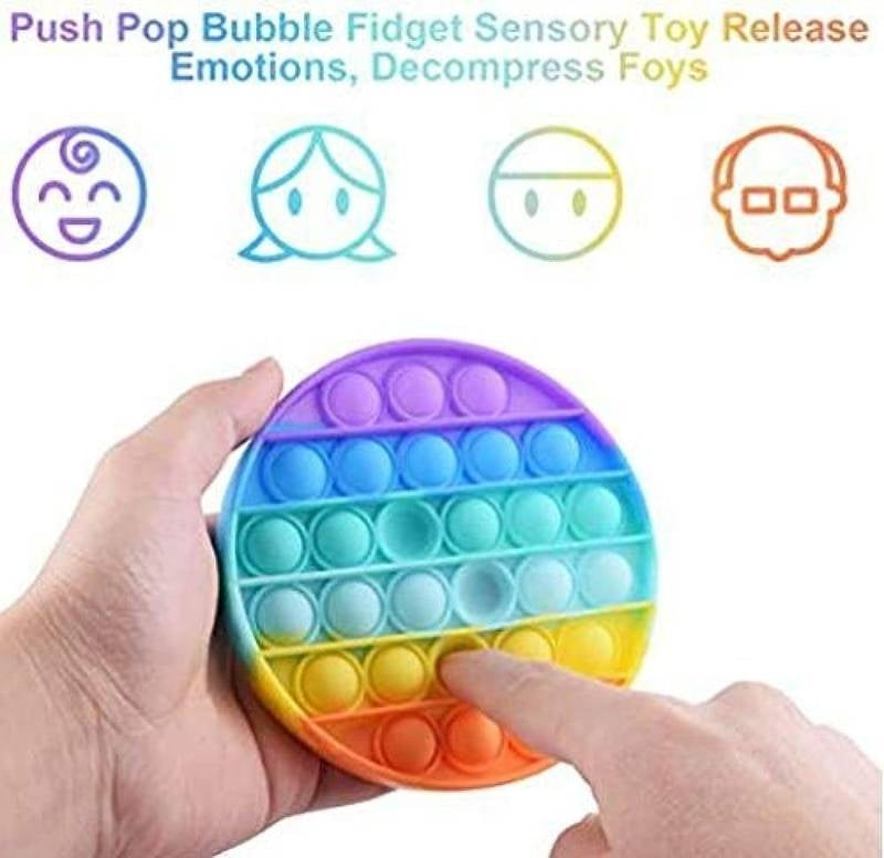 Round Fidget Pop it Rainbow Toy