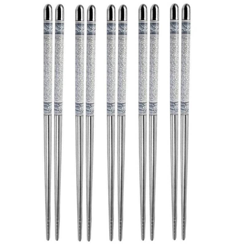 Stainless Steel Chop Sticks 5 Pairs