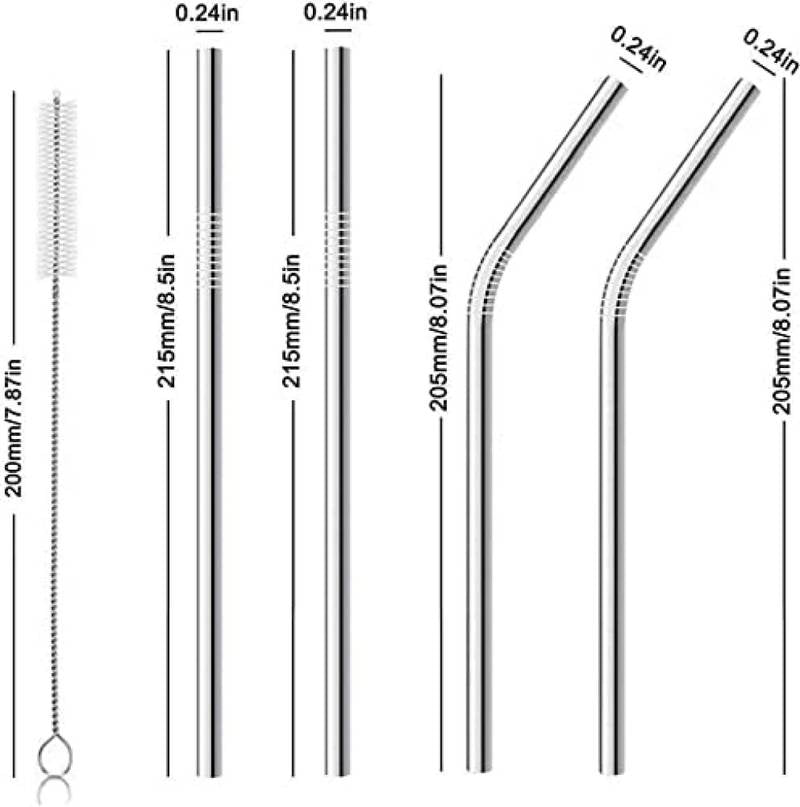 Steel straw Drinking 2 pc