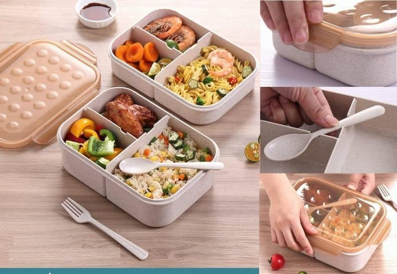 Lunch Box 3 Compartment with Spoon